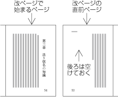 改ページの直前ページの処理例 （1段組）